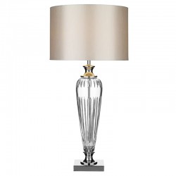 5109-003  Chrome & Glass Table Lamp with White Shade  5109-003  Chrome & Glass Table Lamp with White Shade