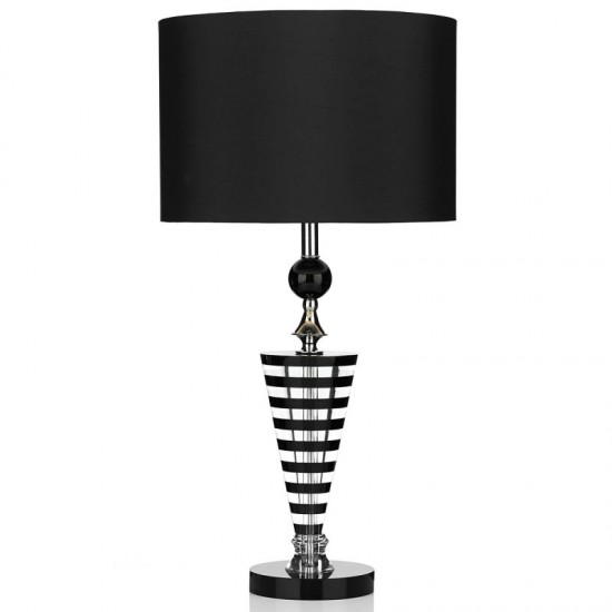 5137 003 Black Shade With And Crystal Table Lamp Crystal Table Lamp, Crystal Lamp With Black Shade