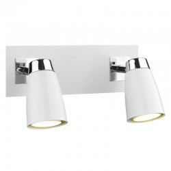 5455-003 White & Polished Chrome Twin Spotlights
