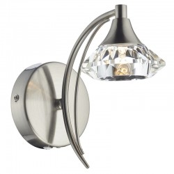 33469-005 Satin Nickel Wall Lamp with Crystal Glass 33469-005 Satin Nickel Wall Lamp with Crystal Glass