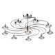 5500-003 Satin Chrome 10 Light Centre Fitting with Crystal Glasses