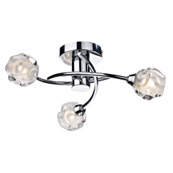 6335-003 Polish Chrome 3 Light Centre Fitting with Sculptured Glasses