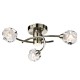 6336-003 Antique Brass 3 Light Centre Fitting with Sculptured Glasses