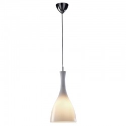 6663-003 Polished Chrome Pendant with White Glass