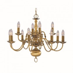 8277-006 Antique Brass 12 Light Centre Fitting