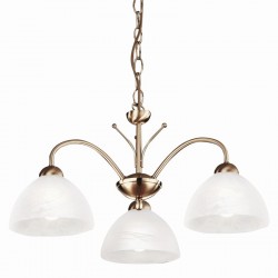 8335-006 Antique Brass 3 Light Centre Fitting with Alabaster Glasses 8335-006 Antique Brass 3 Light Centre Fitting with Alabaster Glasses