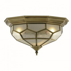 8360-006 Antique Brass Flush with & Glass Diffuser 8360-006 Antique Brass Flush with & Glass Diffuser