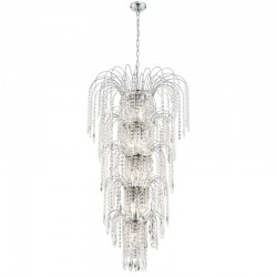8373-006 Chrome 5 Tier Waterfall Chandelier with Crystal 