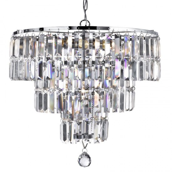 8384-006 Chrome 5 Light Chandelier with Crystal