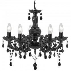 8392-006 Black Acrylic 5 Light Chandelier with Crystal 8392-006 Black Acrylic 5 Light Chandelier with Crystal