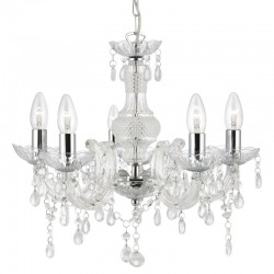 8393-006 Chrome & Acrylic 5 Light Chandelier with Crystal 8393-006 Chrome & Acrylic 5 Light Chandelier with Crystal
