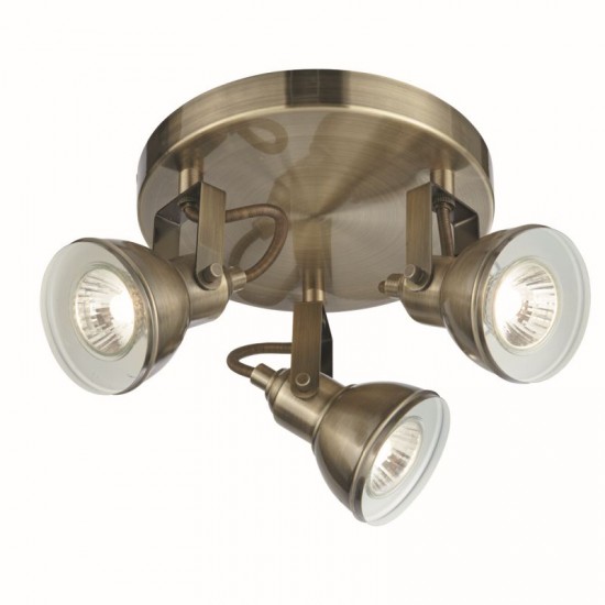 8418-006 Antique Brass 3 Light Spotlights