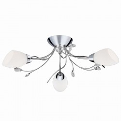 8462-006 Chrome 3 Light Ceiling Lamp with Opal Glasses 8462-006 Chrome 3 Light Ceiling Lamp with Opal Glasses