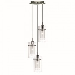 8559-006 Chrome 3 Light Cluster Pendant with Clear & Frosted Glasses 8559-006 Chrome 3 Light Cluster Pendant with Clear & Frosted Glasses