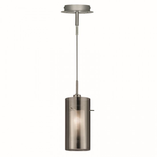 8562-006 Chrome Pendant with Smoked & Frosted Glass