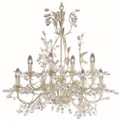 8604-006 Cream & Gold 8 Light Centre Fitting with Crystal 