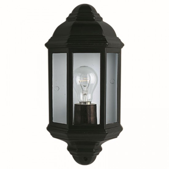 8642-006 Outdoor Black Half Wall Lamp