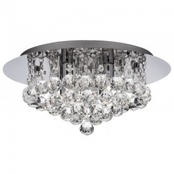 8767-006 Chrome 4 Light Ceiling Lamp with Crystal
