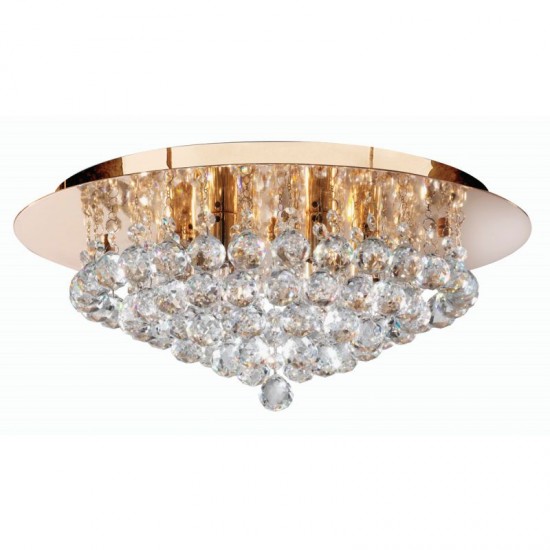 8770-006 Gold 6 Light Ceiling Lamp with Crystal