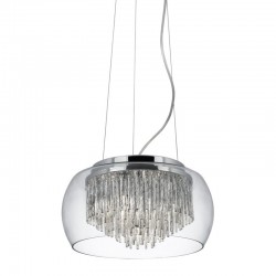 8796-006 Chrome 4 Light Pendant with Decorative Shade