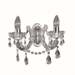 8841-006 Chrome & Acrylic 2 Light Wall Lamp with Crystal 8841-006 Chrome & Acrylic 2 Light Wall Lamp with Crystal