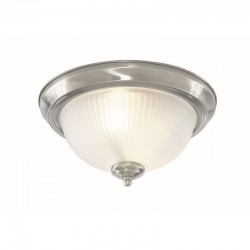 8847-006 Bathroom Satin Silver 2 Light Flush with Ribbed Glass 8847-006 Bathroom Satin Silver 2 Light Flush with Ribbed Glass