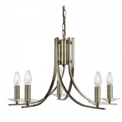 8874-006 Antique Brass 5 Light Twist Pendant