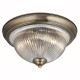 8925-006 Bathroom Antique Brass Flush with Ribbed Glass