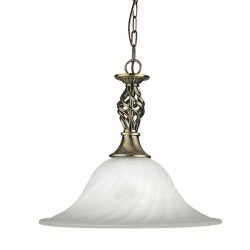8963-006 Antique Brass Pendant with Marble Glass