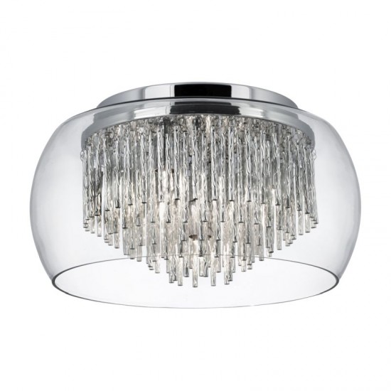 8972-006 Clear Glass with Spiral Tubes 4 Light Ceiling Lamp 8972-006 Clear Glass with Spiral Tubes 4 Light Ceiling Lamp