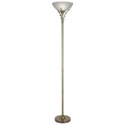 9044-006 Antique Brass Floor Lamp with Frosted Glass