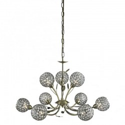 9100-006 Antique Brass 9 Light Centre Fitting with Crystal 9100-006 Antique Brass 9 Light Centre Fitting with Crystal