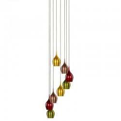 9209-006 Multi-Coloured 8 Light Cluster Pendant 9209-006 Multi-Coloured 8 Light Cluster Pendant