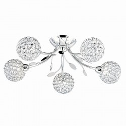 9221-006 Chrome 5 Light Ceiling Lamp with Crystal 