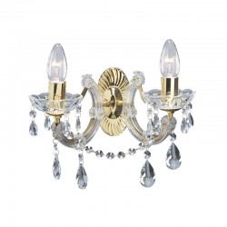 9267-006 Brass & Acrylic 2 Light Wall Lamp with Crystal 9267-006 Brass & Acrylic 2 Light Wall Lamp with Crystal