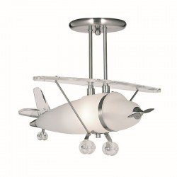 9319-006 Kids Airplane Pendant with Frosted Glass