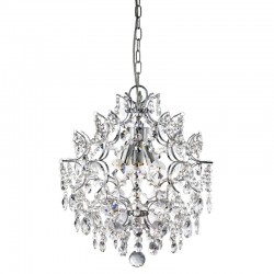 9359-006 Chrome 3 Light Pendant with Hexagonal Crystal