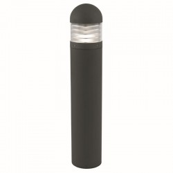 9380-006 Outdoor Black Bollard with Clear Diffuser