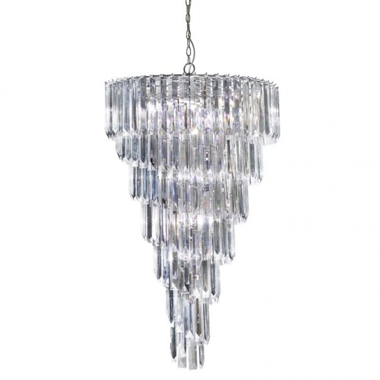 9393-006 Chrome 9 Light Chandelier with Acrylic Drops