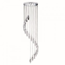 9516-006 Chrome 20 Light Cluster Pendant with Crystal