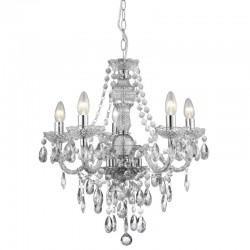 9517-006 Chrome & Acrylic 5 Light Chandelier with Crystal 9517-006 Chrome & Acrylic 5 Light Chandelier with Crystal