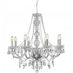 9520-006 Chrome & Acrylic 8 Light Chandelier with Crystal 9520-006 Chrome & Acrylic 8 Light Chandelier with Crystal