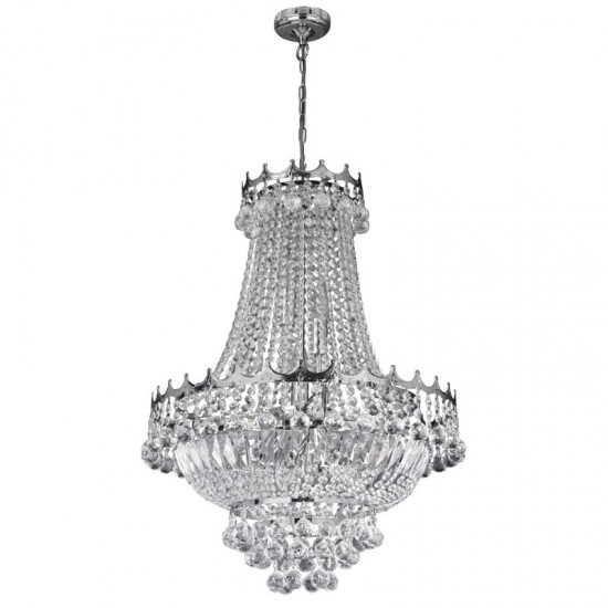 9545-006 Traditional Crystal with Chrome 9 Light Chandelier
