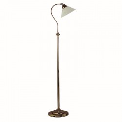 9551-006 Antique Brass Floor Lamp with Marble Glass