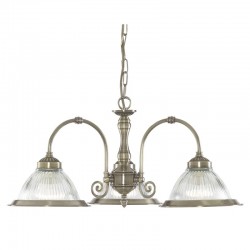 9566-006 Antique Brass 3 Light Centre Fitting with Ribbed Glasses 9566-006 Antique Brass 3 Light Centre Fitting with Ribbed Glasses