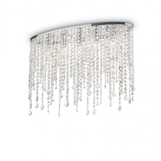 10584-007 Crystal with Chrome 5 Light Ceiling Lamp 10584-007 Crystal with Chrome 5 Light Ceiling Lamp