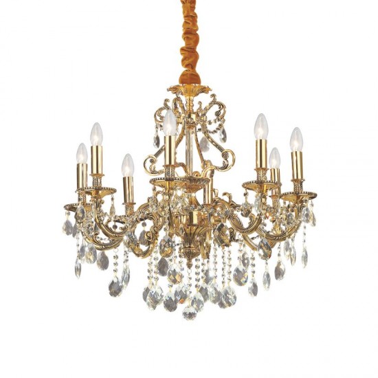 10126-007 Crystal and Gold 8 Light Chandelier 10126-007 Crystal and Gold 8 Light Chandelier