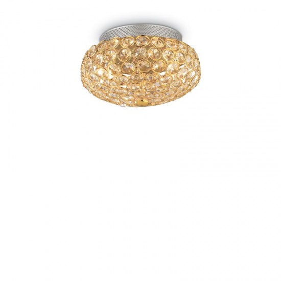 10166-007 Crystal with Gold 3 Light Ceiling Lamp 10166-007 Crystal with Gold 3 Light Ceiling Lamp