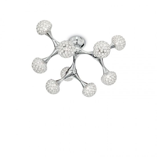 23244-007 Crystal Globes with Chrome 9 Light Ceiling Lamp 23244-007 Crystal Globes with Chrome 9 Light Ceiling Lamp