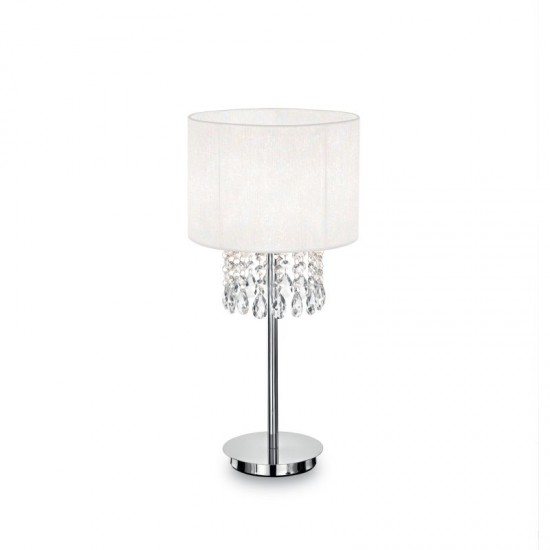 10452-007 White Organza with Crystal Table Lamp